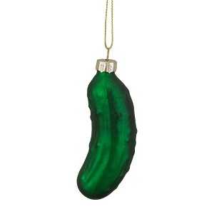 Northlight 3.75" Green Christmas Pickle Glass Holiday Ornament - 1 of 4