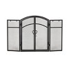 Single Panel Iron Fire Screen Wrought Iron Fireplace Safety Screen Decorative Scroll Spark Guard Cover-Christopher Knight Home - 3 of 4