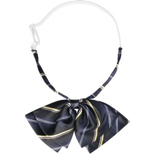 INSPIRE CHIC Women's Double Layers Pretied Bowknot Striped Cute Uniform Ties - 1 of 4