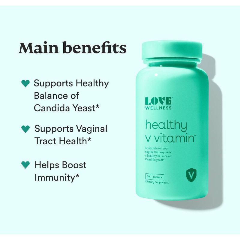 Love Wellness Healthy Vegan Vitamin for Vaginal Health and Candida Yeast - 30ct, 4 of 8