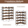 Corner Bookshelf, 5 Tier Convertible Corner Book Shelf, Modern Industrial Bookcase, L Shaped Storage Display Shelf - 2 of 4