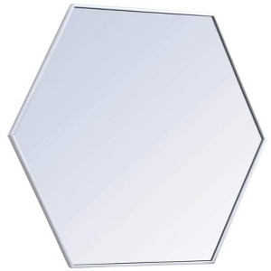 Elegant Lighting Metal frame hexagon mirror 41 inch in silver - 1 of 4