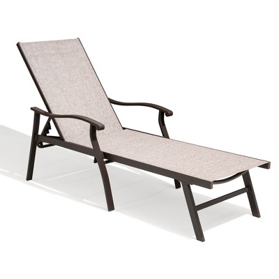 Pellebant Outdoor Patio Aluminum Adjustable Chaise Lounge Chairs with Arms