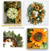 Attop Fall Wreath for Front Door 24 Inch Artificial Sunflower and Pumpkin Fall Wreath with Berries, Autumn Harvest Fall Wreaths - 4 of 4