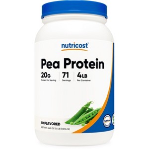 Nutricost Pea Protein Powder (4 LBS) Unflavored - 20g of Vegan Pea Protein Isolate, GMO-Free, Gluten-Free, 71 Servings - 1 of 4