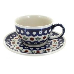 Blue Rose Polish Pottery 883-883 Zaklady Cup & Saucer - 1 of 1