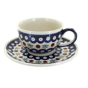 Blue Rose Polish Pottery 883-883 Zaklady Cup & Saucer