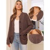 INSPIRE CHIC Women's Button Down Long Sleeve Crew Neck with Pockets Casual Sweater Cardigan - 2 of 4