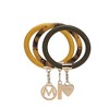MKF Collection Jasmine 3 Piece Bangle Wristlet and Keychain Set by Mia K- Olive Mustard - 2 of 4