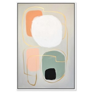 Art Remedy Dimensional Gold Thread Contemporary Shapes Abstract Wall Art Framed - 1 of 4