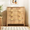 Fluted 4 Drawer Dresser, 30 Inch Modern Bedroom Dresser, Wooden Chest of Drawer with Golden Handles - 3 of 4