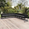 vidaXL Garden Lounge Set Patio Sectional Sofa Couch Outdoor Poly Rattan Black - 2 of 4
