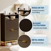 Fluted Shoe Cabinet Storage for Entryway, Wood Shoe Rack with 2 Flip Drawers and Open Shelf, Modern Entryway Organizer - 4 of 4