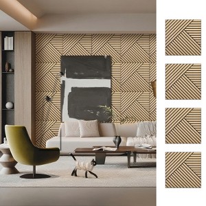 UNISOAR Wood Acoustic Wall Panels-Self-Adhesive 3D Wood Slat Wall Panel-Sound Absorbing Panels for Noise Reducing-Feature Wall Decor for Home & Office - 1 of 4