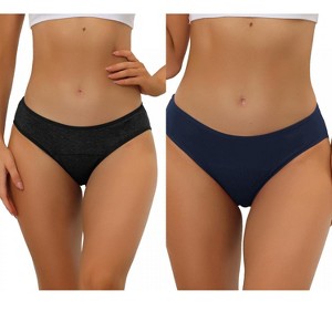 Allegra K Women's Mid-Rise Available in Plus Size Hipster Underwears 2 Packs - 1 of 4