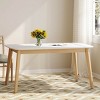 59" Rectangle Dining Table for 6, Large Dining Room Table with White MDF Top and Rubber wood Legs for Kitchen, Living Room, Meeting Room-Tanpinhause - 2 of 4