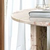 NicBex Natural Marble Small Coffee Table, Genuine Marble Round End Table, Stone Side Table for Living Room,17.7" Nightstand with Semi-Polished Surface - 2 of 4