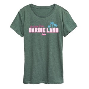 Women's - Barbie - Greetings from Barbie Land Short Sleeve Graphic T-Shirt - 1 of 4