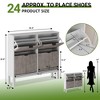 4-Drawer Shoe Cabinet - Farmhouse Fluted Design with Metal Legs, Slim Entryway Organizer for Foyer, Hallway - 2 of 4