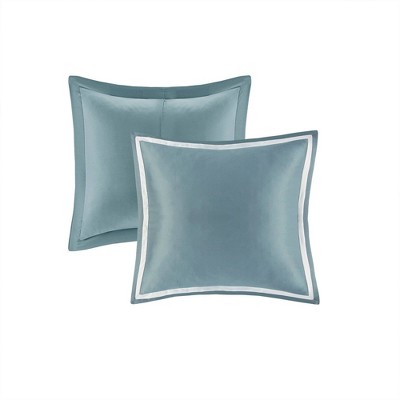 Aqua and Silver King Microfiber 8-Piece Comforter Set