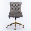NicBex Tufted Button Office Chair with Adjustable Height Modern Rotatable Velvet Computer Chair with Golden Base for Office, Study, Bedroom, Gray - 4 of 4