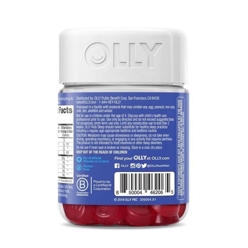 OLLY Kids 0.5 Melatonin Sleep Support Gummies - Raspberry, 4 of 11