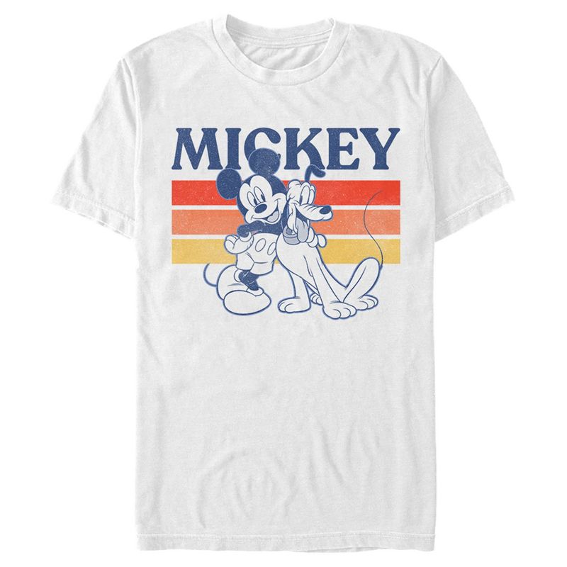 Men's Mickey & Friends Retro Pluto and Mickey Mouse T-Shirt, 1 of 6