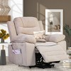 Coolbibila Modern Linen Fabric Upholstered Massage Recliner,Adjustable Massage Recliner Chair,Comfy Living Room Swivel Recliner Armchair - 2 of 4