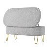 XIYUYEU Oval Storage Bench Upholstered Storage Ottoman Entryway Bench with Metal Legs for Bedroom, Entryway - 4 of 4