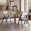 SEVOBAL Accent Chairs Foldable Wooden Chairs Woven Seat Rustic Accent Kitchen Dining Patio for Garden, Outdoors, Gray, 23.4"*34.3"*19" - 3 of 4