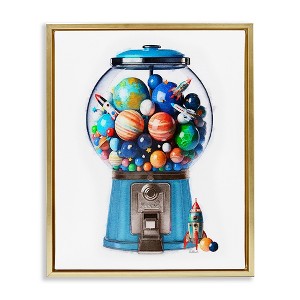 Stupell Industries Outer Space Candy Dispenser Black Framed Floater Canvas Wall Art - 1 of 4