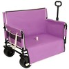 HTUTWOO Collapsible Folding Utility Cart Wagon, Outdoor Garden Wagon Cart with All-Terrain Wheels, Bench Seat & Storage 220 lbs Weight Capacity - 2 of 4