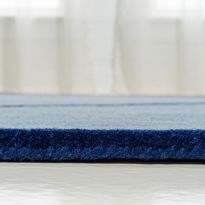 JONATHAN  Y 8 X 10 (ft) Wool Light Blue/Navy Irregular Indoor Abstract Mid-century Modern Spot Clean Only Area Rug