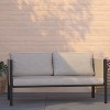 Merrick Lane Outdoor Love Seat/Sofa With Removable Fabric Cushions And Steel Frame - 2 of 4