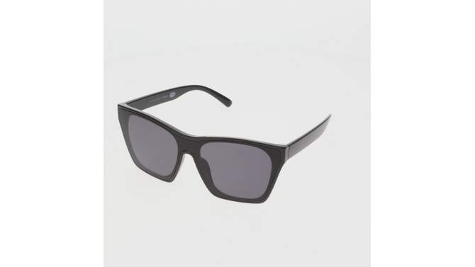 Women&#39;s Shiny Plastic Shield Sunglasses - Universal Thread&#8482; Black, 4 of 5, play video