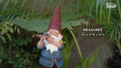 Multicolor Polyresin Animated Garden Gnome Lawn Decoration