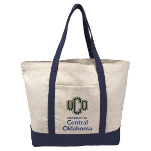 University of Central Oklahoma Canvas Tote Bag With External Pocket, Reusable Shoulder Bag for Shopping, School, Beach - 1 of 4