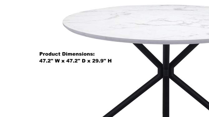 47.2&#34; Lois Round Dining Table White - ZM Home, 2 of 15, play video