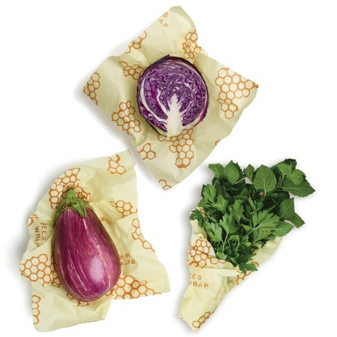 Bee's Wrap Reusable Beeswax Food Wraps Made in the USA, Eco Friendly  Beeswax Food Wrap, Sustainable Food Storage Containers, Organic Cotton Food