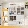 Besiost Set of 2 Freestanding Closet System with 4 Drawers, Walk-In Wardrobe Organizer with Hanging Rod, White - 4 of 4