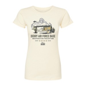 Women's IT: Welcome to Derry Welcome To Derry Air Force Fitted Graphic T-Shirt - Natural - Medium - 1 of 2