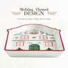 Spode Christmas Village Tidbit Plate Set - Dolomite Holiday Tableware, Vintage Village Art - Appetizer Plates - Great for Hosting & Gifting (Red) - 3 of 4