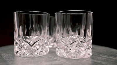 Crystal Cut 10oz Lead-Free Old Fashioned Whiskey Glasses Set
