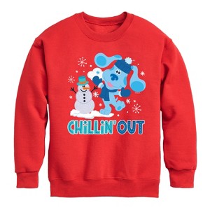 Boys' - Blue's Clues & You! - Chillin With My Snowmies Graphic Long Sleeve Fleece Sweatshirt - 1 of 4