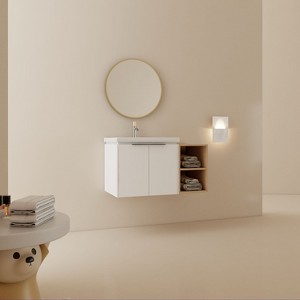 NicBex Floating Bathroom Vanity with Sink,Bathroom Sink Vanity with Soft Close Doors,Bathroom Sink Cabinet for Small Bathroom,Black/White - 1 of 4