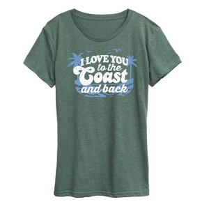 Women's - Instant Message - I Love You To The Coast And Back Short Sleeve Graphic T-Shirt - 1 of 4