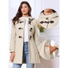 INSPIRE CHIC Women's Winter Trench Mid-thigh Hooded Toggle Duffle Pea Coat with Pockets - 2 of 4