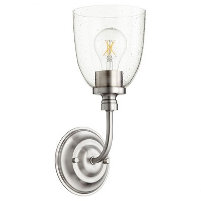 Quorum Lighting Rossington Glass Satin Nickel Wall Sconce