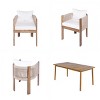 7 Piece Acacia Wood Outdoor Garden Dining Set,Wooden Dining Table and 6 Piece Rope Back Chairs Set,6 Seater Dining Sets with Cushions-Coolbibila - 4 of 4