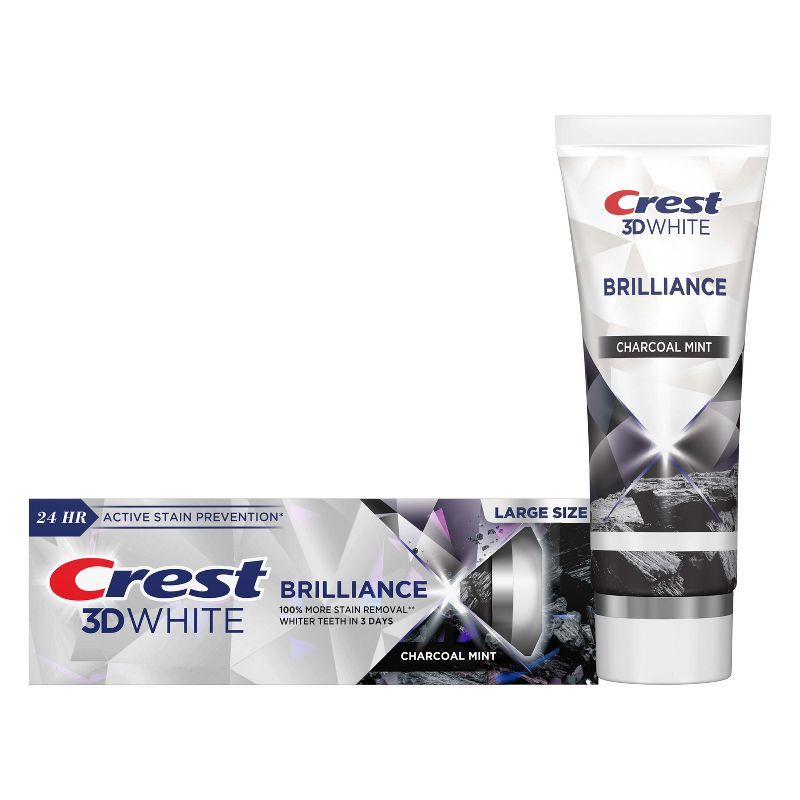 Crest 3D White Brilliance Charcoal Toothpaste Mint - 4.6oz, 1 of 9